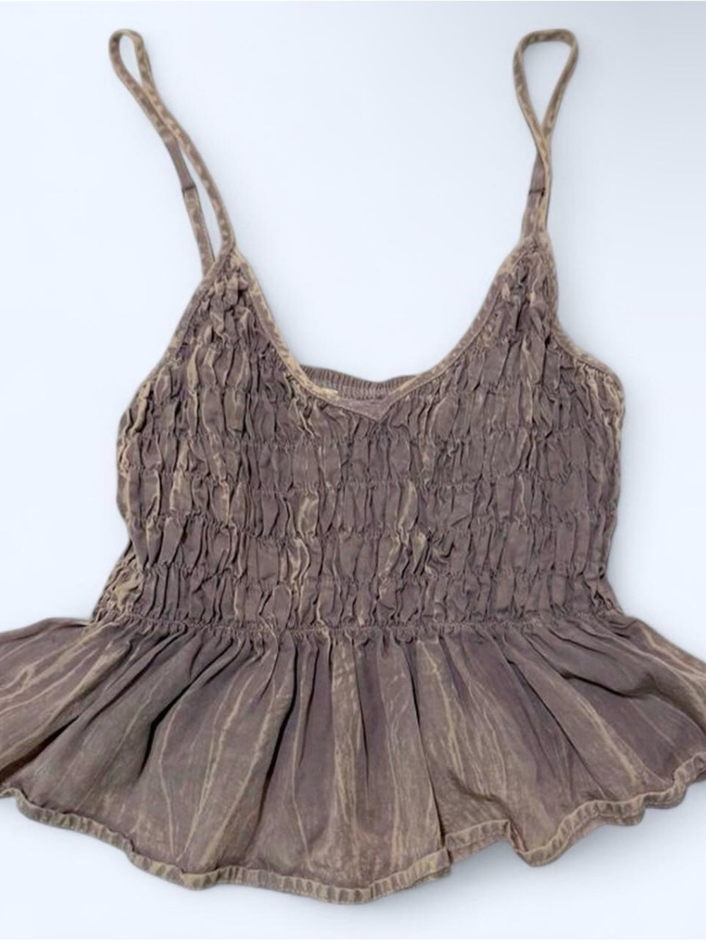 Quiet Storm Soft Purple Peplum Pleated Tank